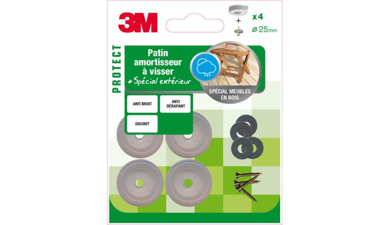 PATINS PLASTIQUEA VISSE TRANSPARENT 25MM LOT DE 4