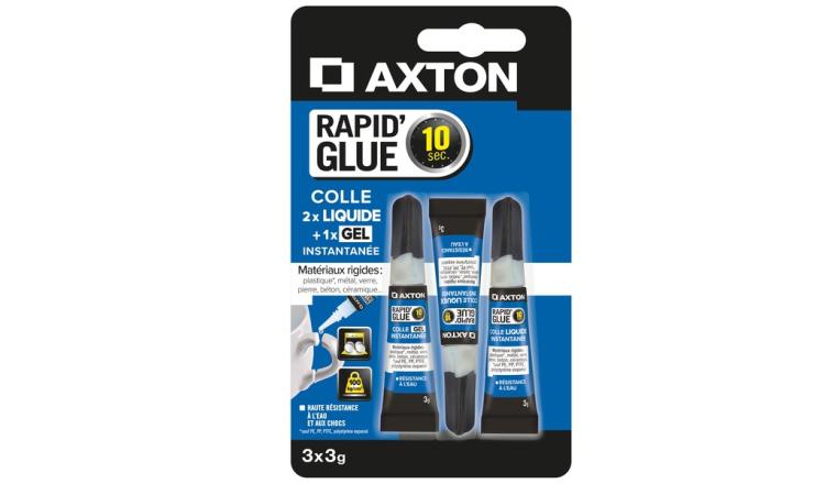 COLLE DE REPARATION AXTON RAPID GLUE 2 LIQUIDE + 1 GEL TUBE 3G