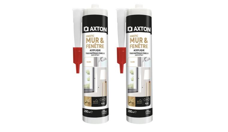 MASTIC MURS  FENETRES ACRYLIQUE AXTON BLANC CARTOUCHE 280ML X2