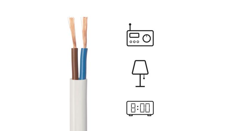 CABLE HO3VVH2F 2X0.75MM2 10M BLANC