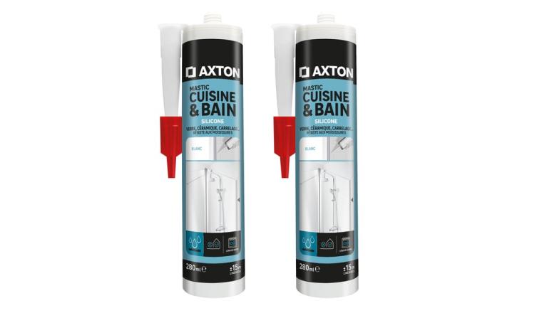 MASTIC CUISINE  BAIN SILICONE ACETIQUE AXTON BLANC CART 280ML LOT 2