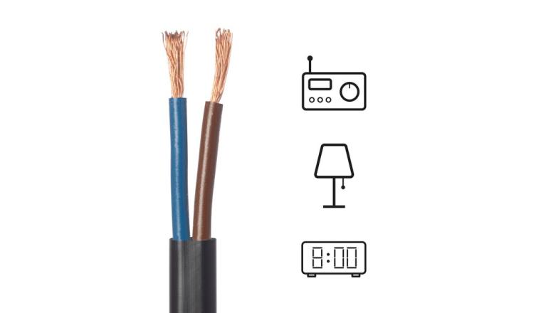 CABLE HO3VVH2F 2X0.75MM2 10M NOIR