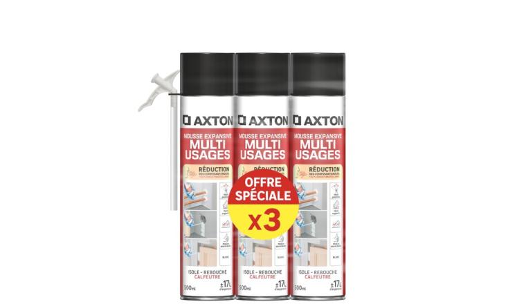 Mousse expansive multi usages Axton 3x500ml