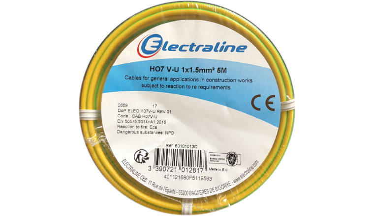 CABLE HO7VU 1.5MM2 V/JNE 5M