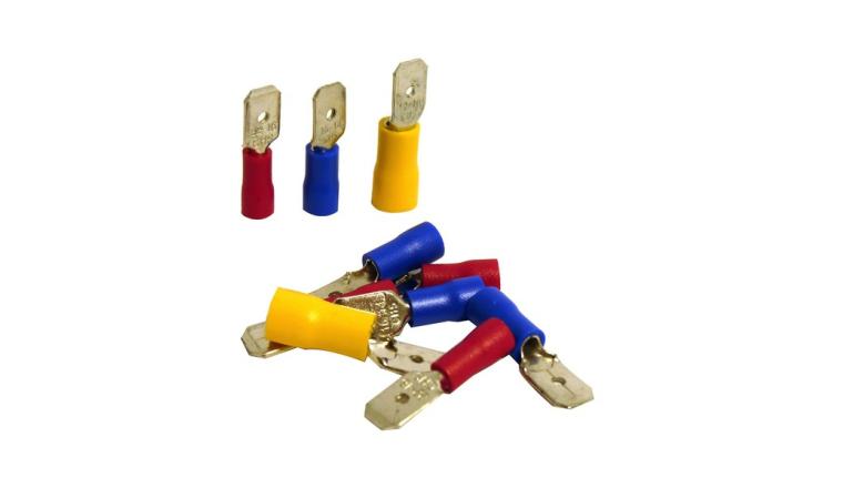 Lot de 10 Clips à Sertir Mâle Pré-Isolés - Cosses mâles - Lot de 24