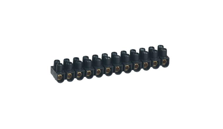 Barrette de connexion 16mm² - 12 plots - noire