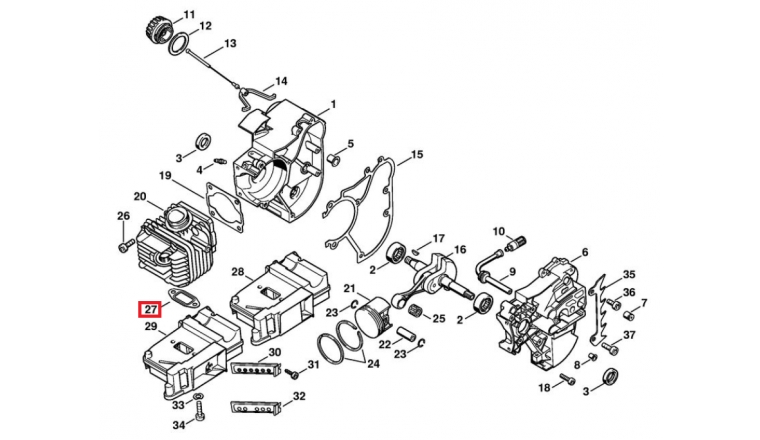 Joint de Silencieux pour Tronçonneuse Stihl MS 200 - Ref 1129-149-0600